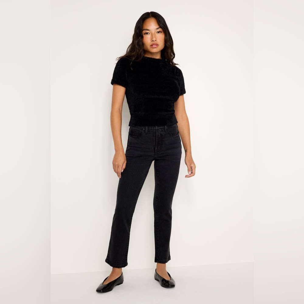 Good American Soft-tech Good Petite Straight Jeans Size 20 Black340